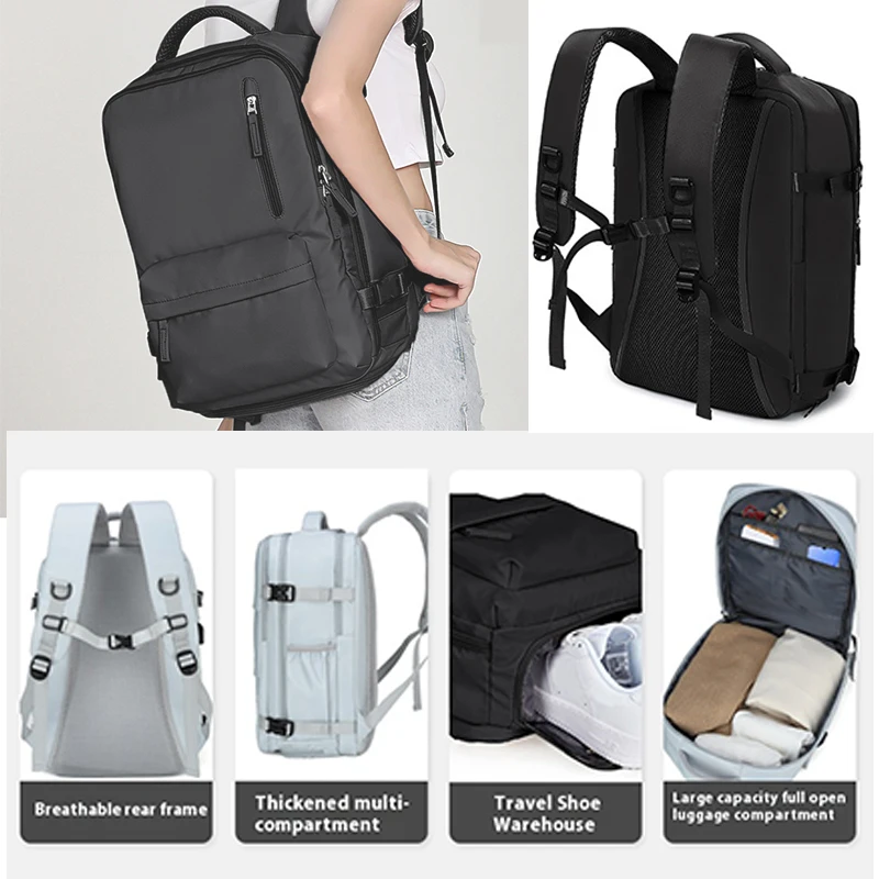 Customized commuting large capacity backpack with dry and wet separation storage, mommy travel bag, short distance business trip