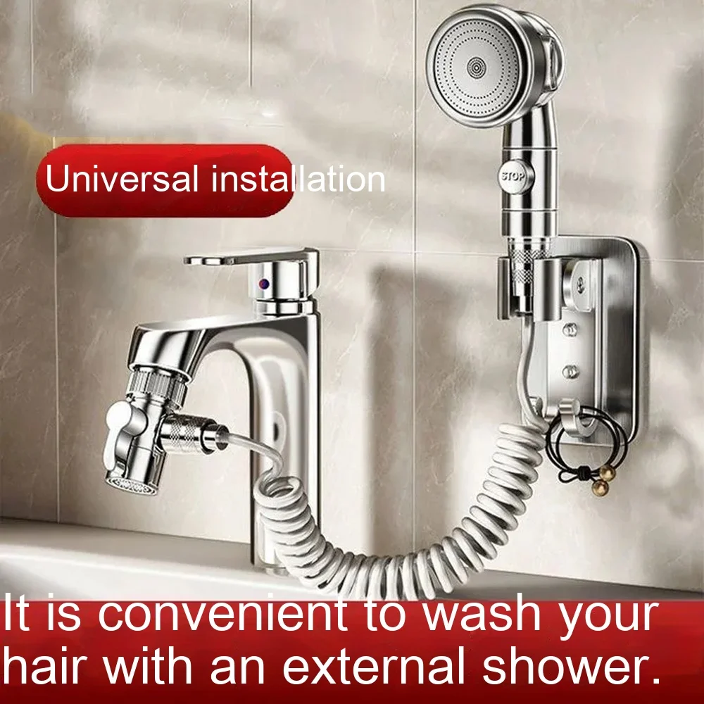 Handheld Shower Faucet Set, Shower Head, Spray Tap, Sprayer, Sink, Bathroom Fixture, Wall Mounted, ABS Silver Sprayers