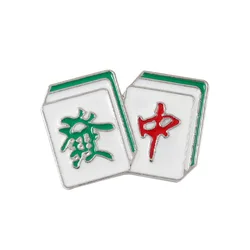 2023 New Mahjong Brooch Hip Hop Versatile Hongzhong Mahjong Metal Badge Fashion Accessory Gift Wholesale