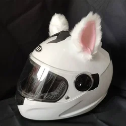Casque de moto en peluche avec oreilles de chat détachables, 1 paire, ornements de style de cyclisme, autocollants de couvre-chef de décoration