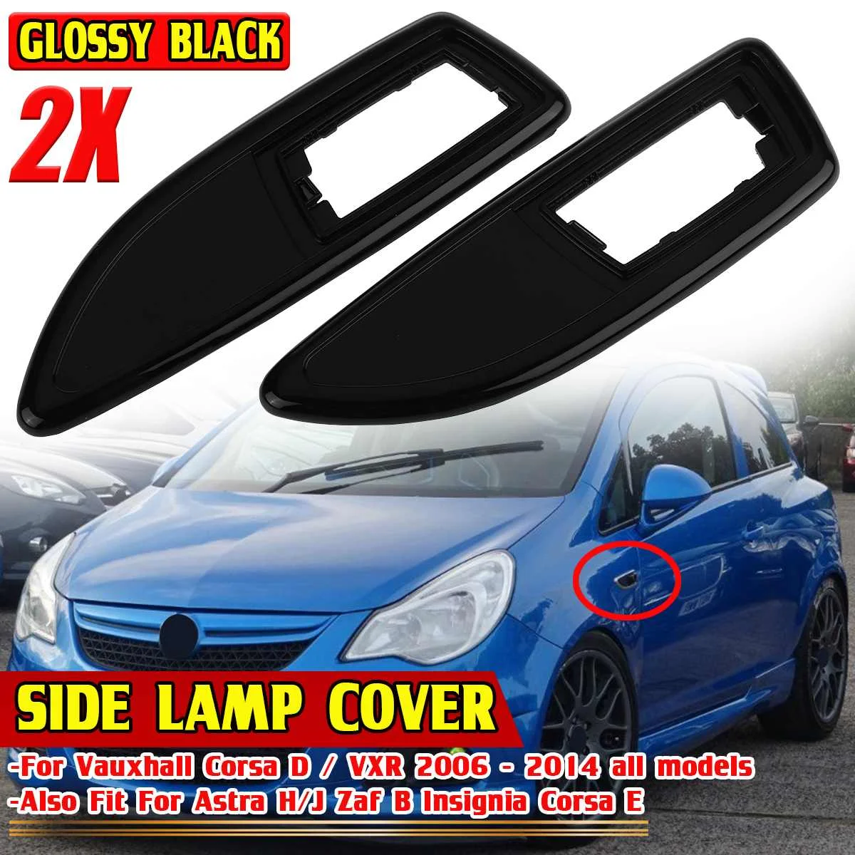 2pcs Side Signal Lamp Cover For Vauxhall Corsa D/ VXR 2006-2014 For Astra H/J Zaf B Insignia Corsa E Turn Signal Light Cover