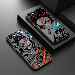 Demon Slayer Kimetsu no Yaiba For iPhone 15 14 13 12 11 Pro Max XS Max X XR 7 8 Plus 6S 5S Frosted Translucent Luxury Phone Case