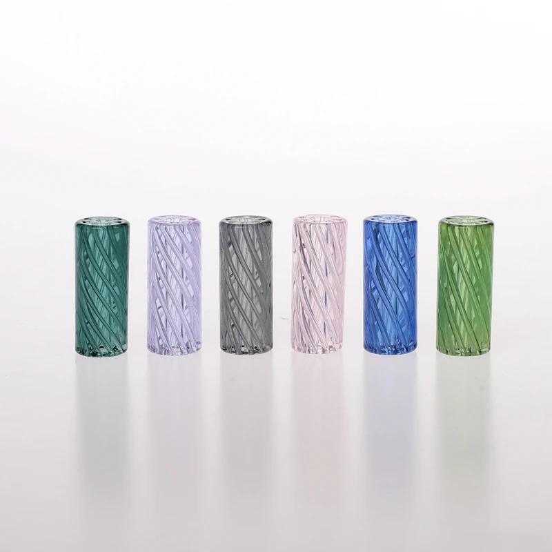 5pcs/box In Stock 9 Holes Spiral Style Green Smoking Glass Tips/Glass Filter Tip with Holes Box Set For Smoking Accessories