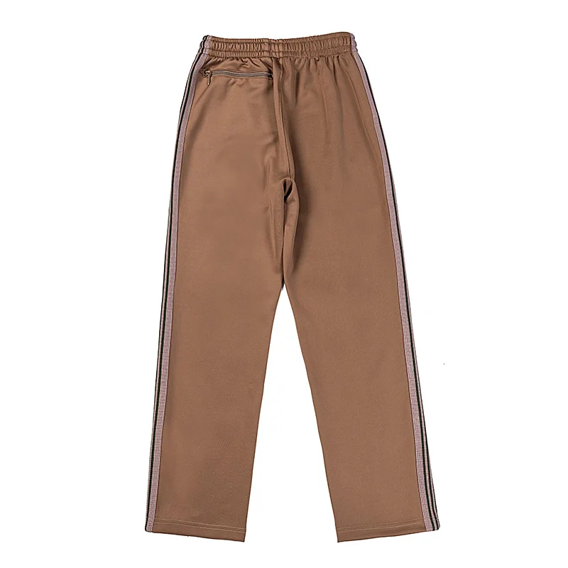 Good Quality Brown Motion Casual Pants Men Woman Lovers Trend Side Edge Weaving Embroidery Drawstring Loose Trousers