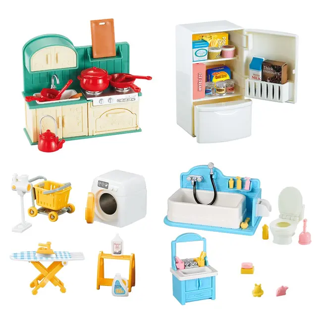 Domek dla lalek 1:12 miniaturowe meble zabawka kuchenna stół do jadalni akcesoria do domku dla lalek Montessori sypialnia łazienka dla dziewczyny prezent