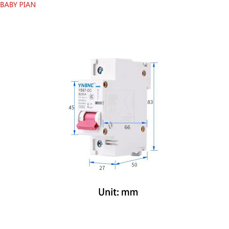 1P DC Circuit Breaker 80A 100A 125A 150A  200A 250A Circuit Breaker 12V 24V 36V 48V 60V 72V 120V Solar Cells RV Battery System