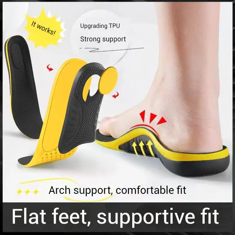 

Sports Arch Support Insole for Flat Feet Calf Outward Rotation Shock Absorption Breathable Sweat Absorbing Comfort Foot Insoles