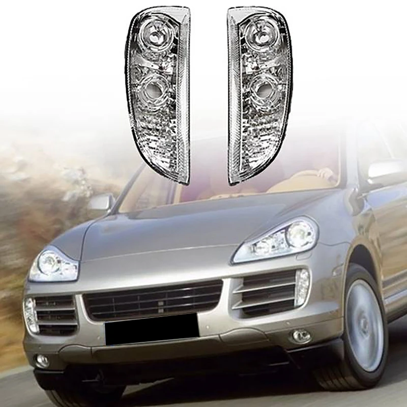 Car Front Bumper DRL Turn Signal Fog Light Lamp Fit For-Porsche Cayenne 2007 2008 2009 2010