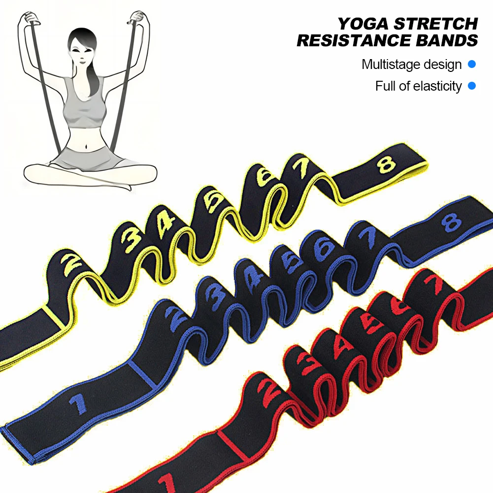 Adult High Elasticity Yoga Stretch Resistance Bands Multi-Segment Belt Yoga Assisted Stretching Belt Yoga Fitness Supply