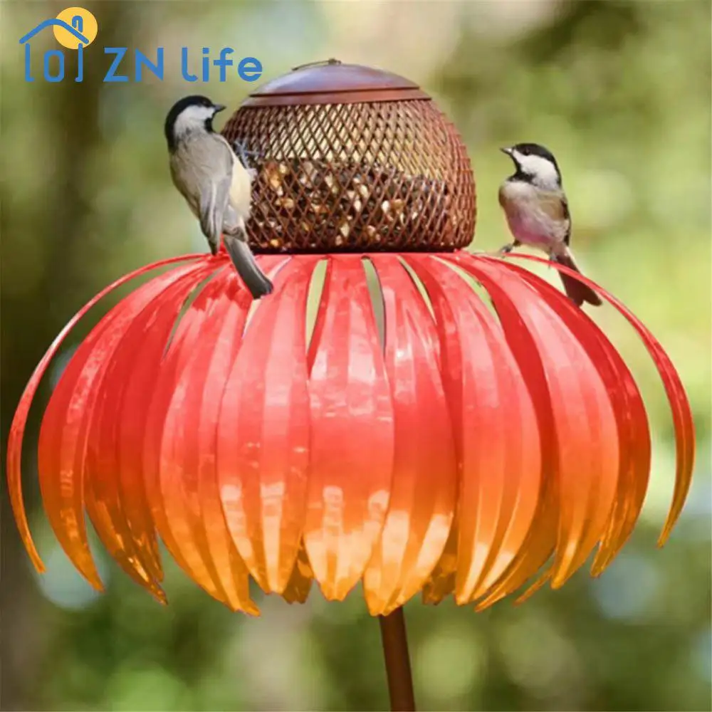 Bird Feeder Container Garden Decoration Outdoor Coneflower With Stand Pet Supplies Coneflower Bird Feeder 2023 Newest Hot