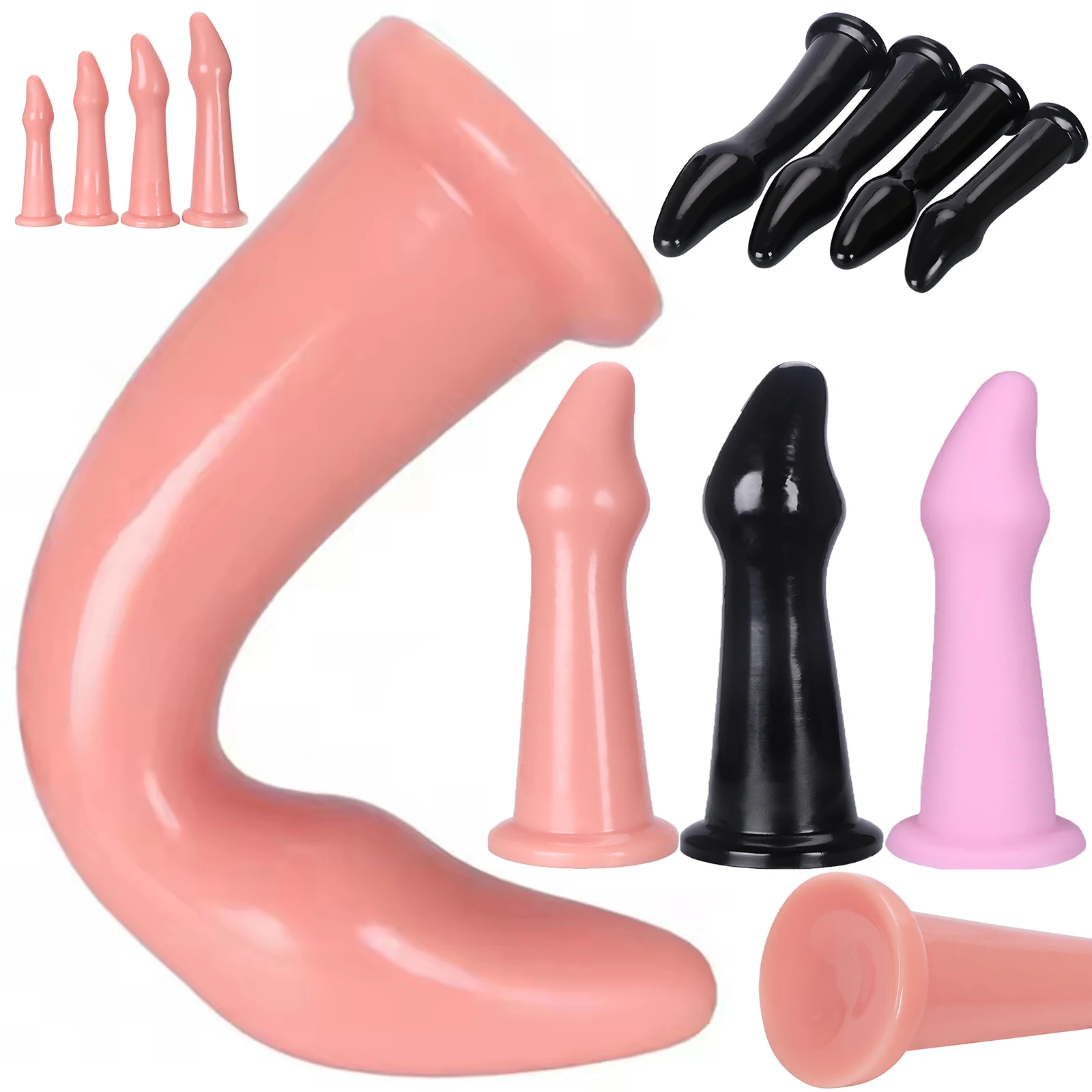 4 Sizes Long Anal Plug Big Anal Dialator Dildo Huge Long Large XL Anal Plug Training Expansion Butt Plug Sex Toys for Women Gay