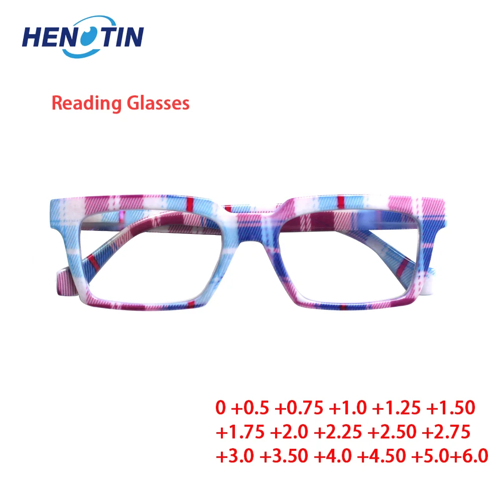 

Henotin 2022 Autumn New Square Frame Reading Glasses For Women Spring Hinges Optical Lenses Men HD Reader Prescription Eyewear