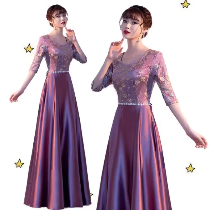 YXG-69#Chorus Performance Costume Female Solo Stage poetry Recitation Costume Evening Dress Long Cheap Wholesale Graduation