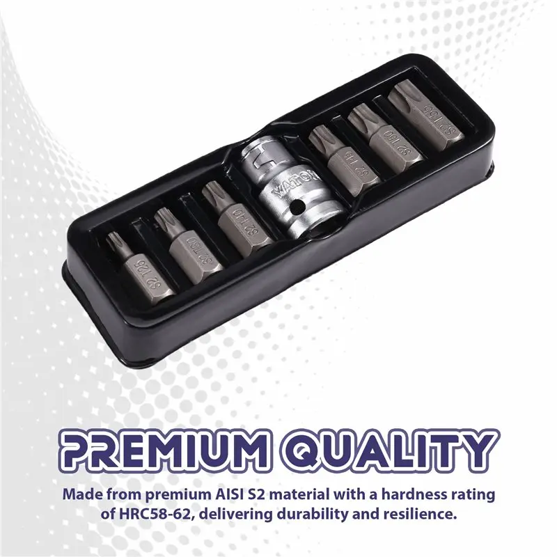 GYTB-2024 جديد 1/2 "إلى 3/8" تحويل كم 7 قطعة/المجموعة 10 مللي متر مفك بت ل سبلاين توركس عرافة المضلع L30mm S2