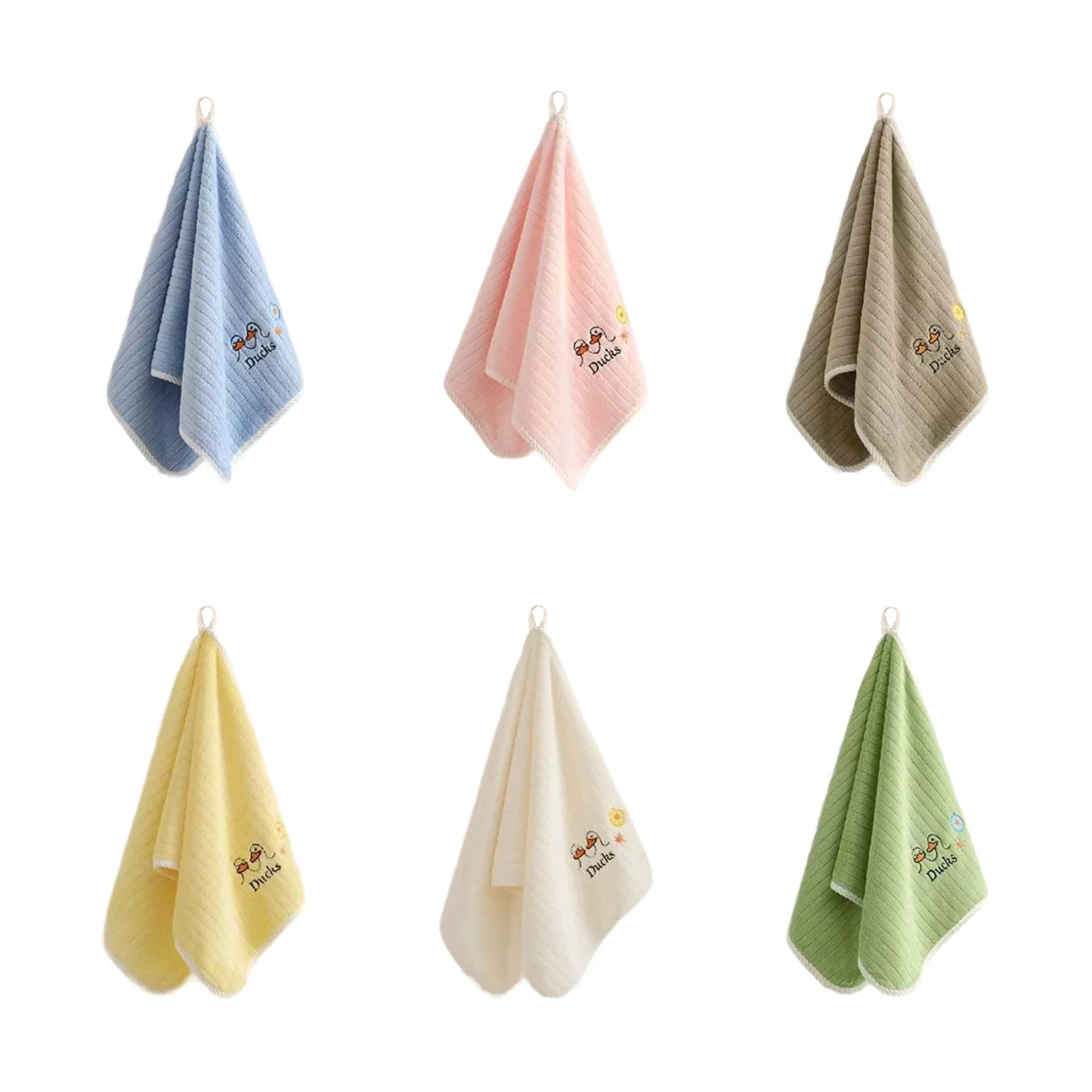 

Набор из 6-цветных детских полотенец из кораллового велюра (синий/розовый/кофейный/желтый/белый/зеленый)