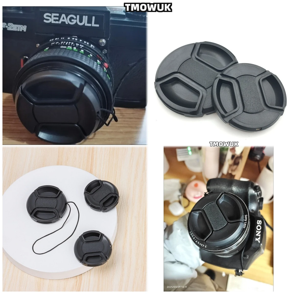 

For Panasonic S5W S1M2E G2 G3 GH3 GF3 GF6 ZS200 DMC-FZ30 DMC-FZ50 Camera Lens Cap Protective Cover Center Pinch Snap-on 49mm 52
