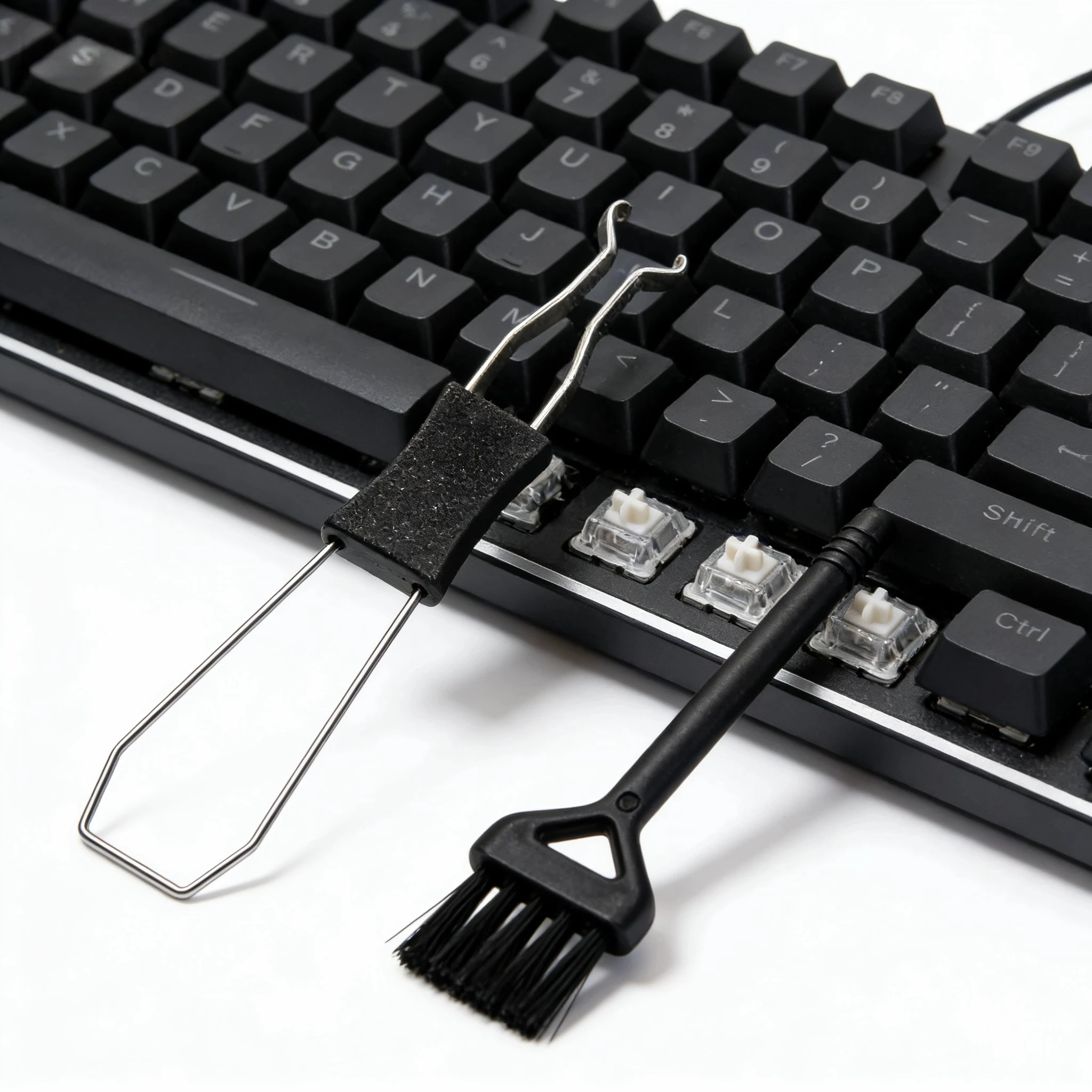 Keyboard Keycap and Switch Disassembly Tool Set + 2-in-1 Mechanical Keyboard Maintenance Tool with Cleaning Brush for Disassembl