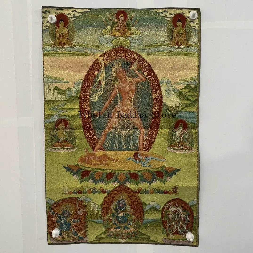 Tibetan Thangka Embroidery Dakini Wall Hanging Tapestry Home Decor 90x60cm