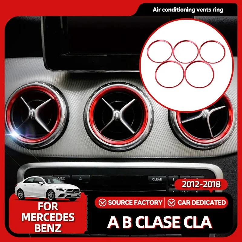 

Лидер продаж, 5 шт./компл., накладка на вентиляционное кольцо кондиционера, декоративная накладка для Mercedes Benz A B GLA CLA Class W176 W246 C117 X1