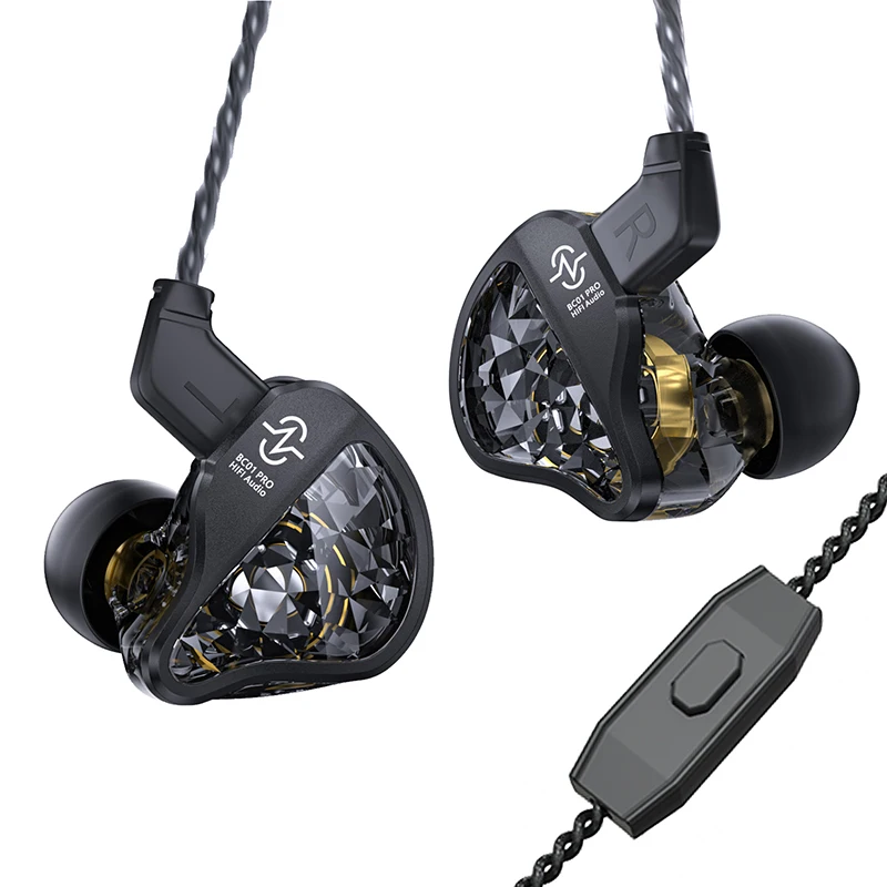 CCZ BC01 PRO DD&BA Earphones In-Ear HiFi Wired Headphones With Detachable Cable Microphone Stereo Bass Music Headset For Gifts