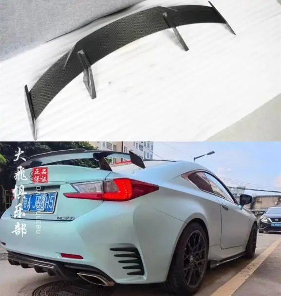 Real Carbon Fiber  Car Rear Wing Trunk Lip Spoiler For Lexus RC200 RC300 RC200T 2014 2015 2016 2017 2018 2019 2020 2021