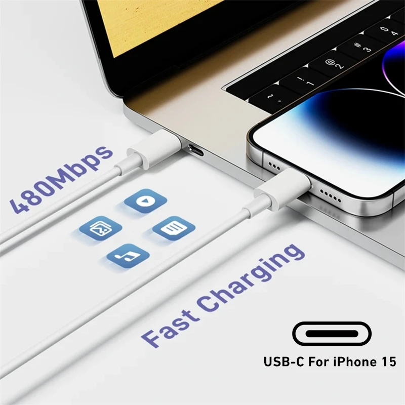 PD 100W Dual USB C Fast Charging Cable for iPhone 15 Plus Samsung S23 S24 Huawei Nova Honor Xiaomi Redmi Type-C Charger Cable 3m