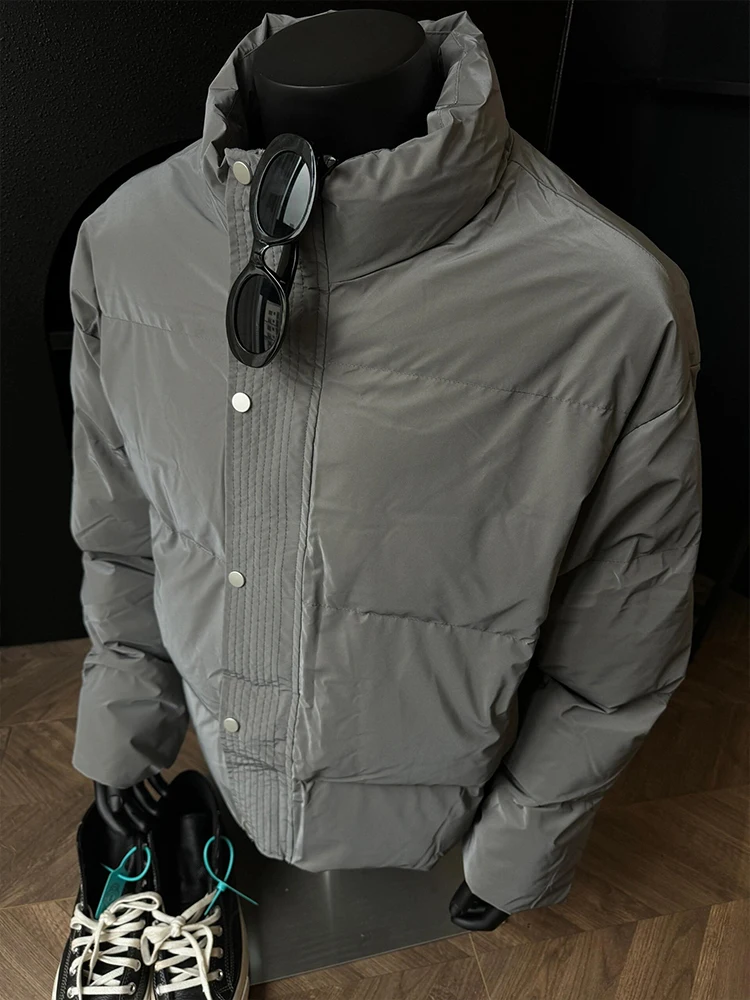 

Cleanfit American Sle ort Cotton Jaet Men's Winter Casual Bread Sle Loose Fit Stand Collar Coat Warmth Insulation