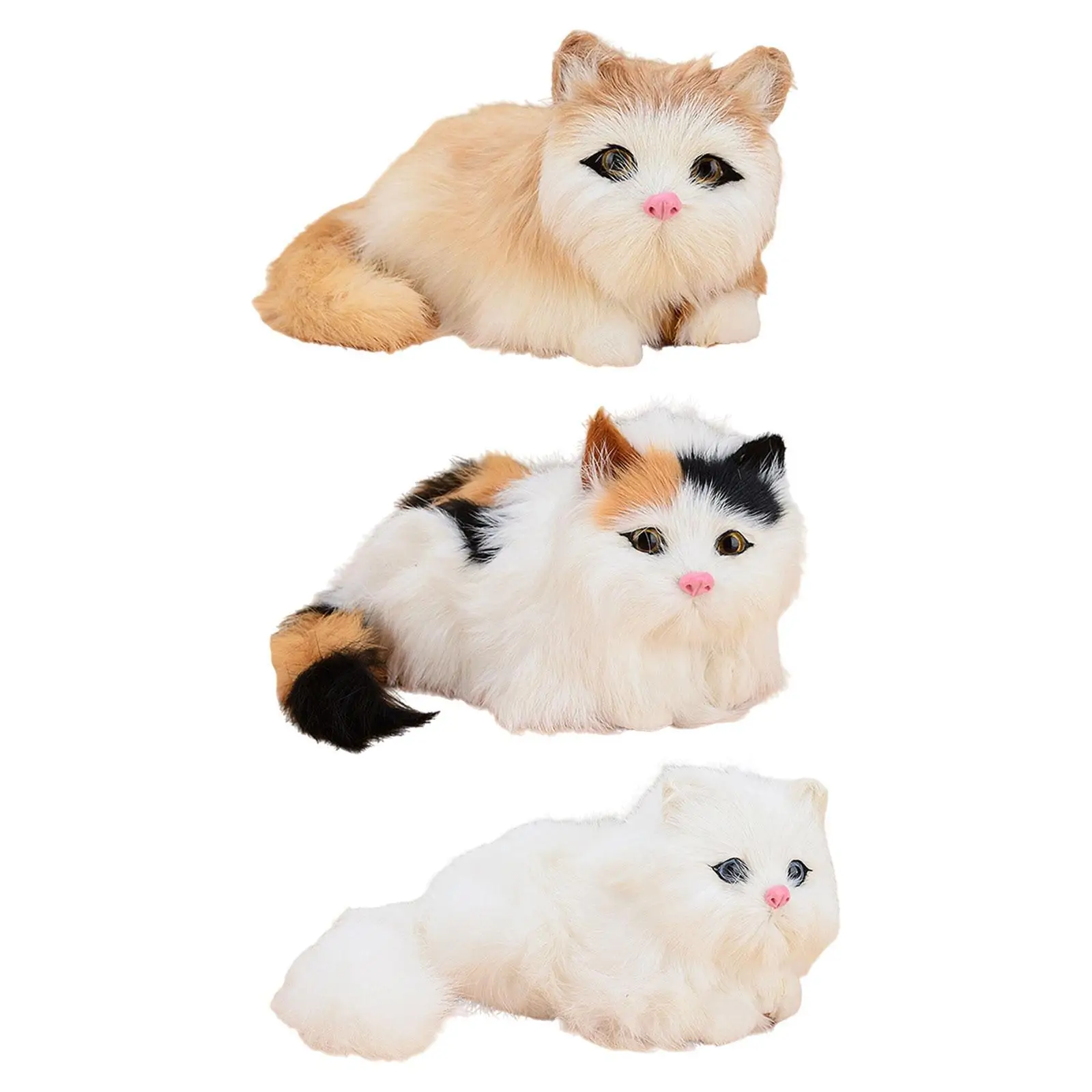 Collectible Cat Stuffed Animal, Realistic Plush Toy for Children