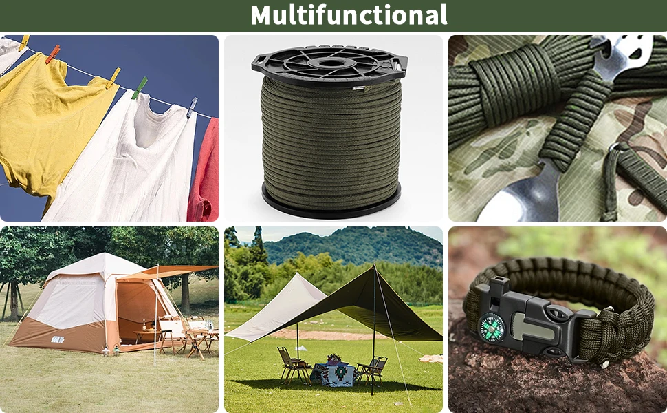650 lb Paracord 100 m 9 Kern 4 mm Militärische Taktische Fallschirm Spule Zelt Seil Lanyard für Outdoor Survival Camping DIY Armband – Detail 5