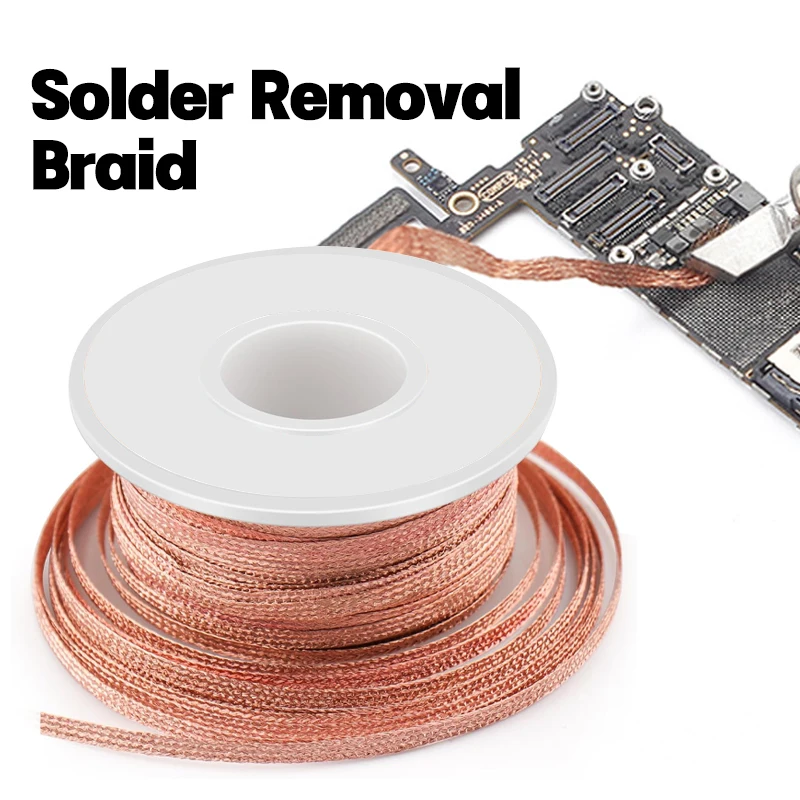 Flussmittelbeschichteter Entlötgeflecht-Lötdocht 2/3/4 mm Breite, 1,5 m, 3 m, 10 m Länge, hochreines Kupfer für schnelle PCB-BGA-SMD-Reparatur – Detail 2