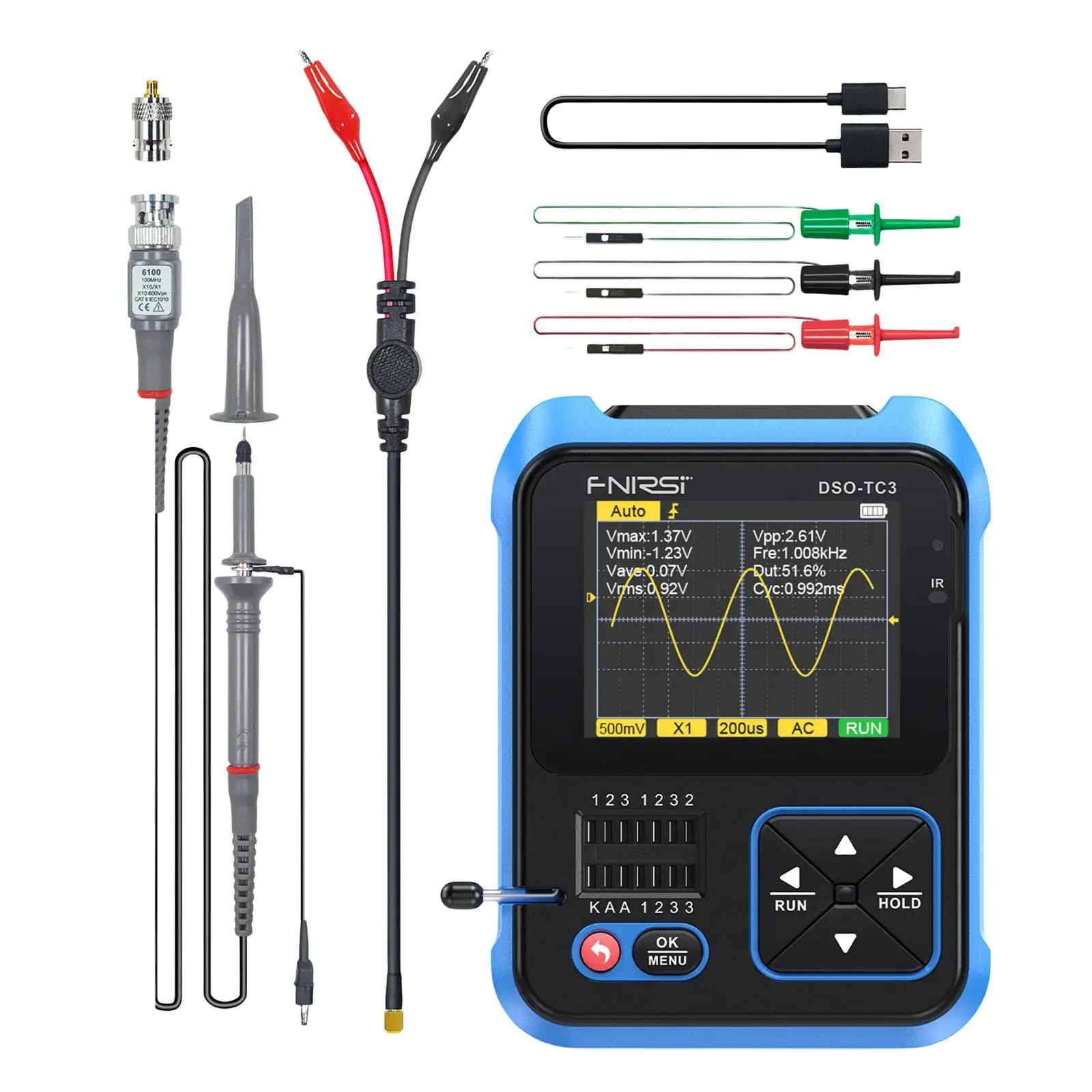 Digital Oscilloscope for on Site Debugging Electronic DIY Detection Teaching