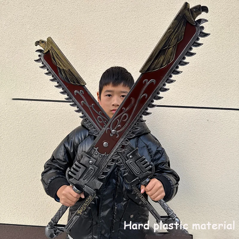 80cm/100cm Teeth of Terra Chainsaw Sword PU Cosplay Sword Game Props Model Outdoor Role-playing Toy Figure Gifts view 6