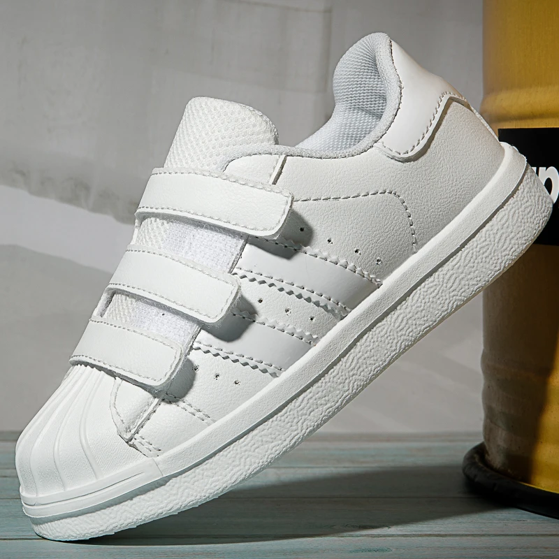 

21-37 Kids White Classic Sneakers Fashion Anti-Slippery Boys Sneakers Baby Casual Girls Shoes Children Tennis Shoe Free Shipping
