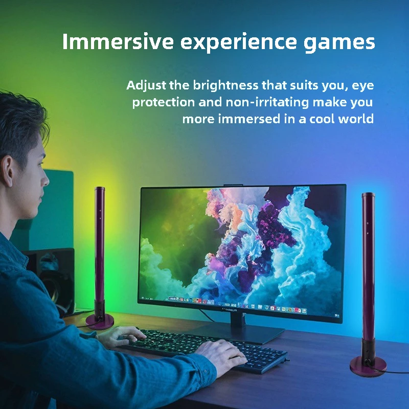 LED Atmosphere Light Intelligent Background Voice Controlled Sensing APP Remote Control Bedroom Desk Long Strip Night Lights