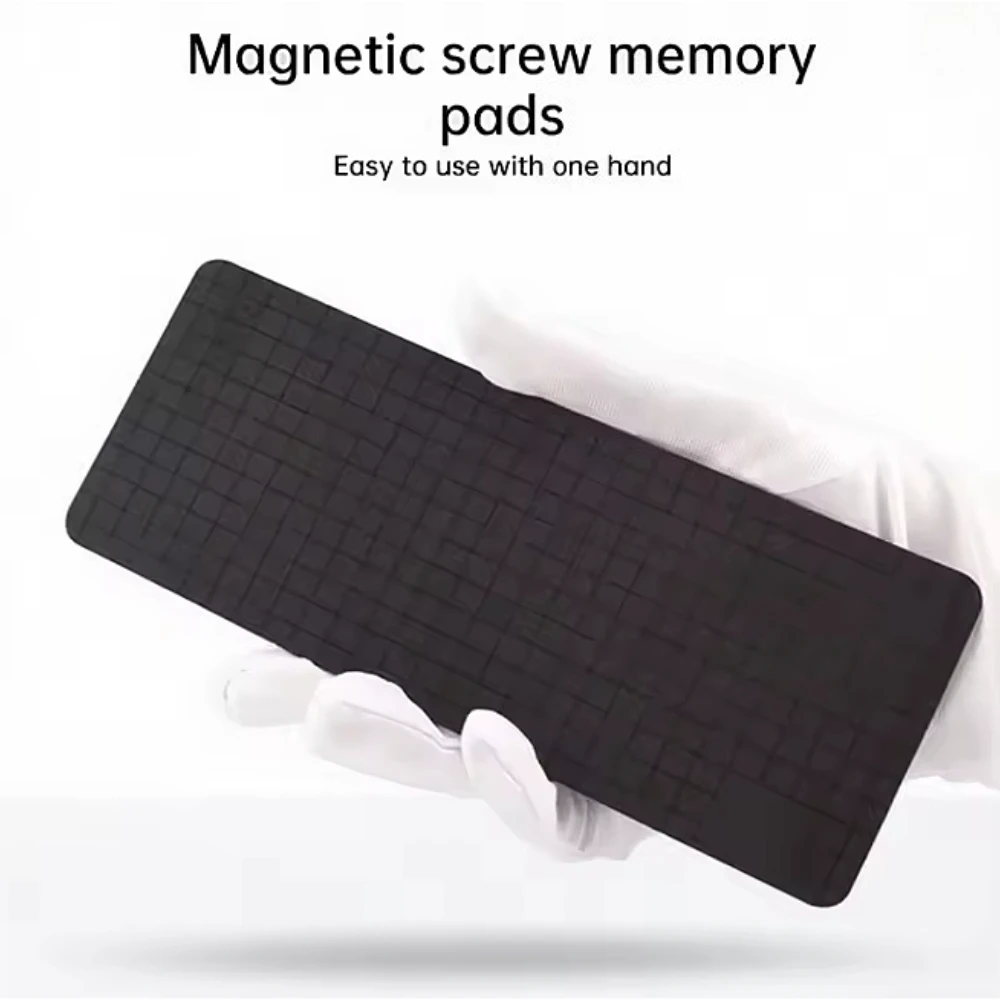 

Магнитный винтовой коврик с пластиной памяти положения винта, коврик для комплекта, инструменты для хранения магнитных наклеек, черный магнитный коврик, двухсторонний Mgneti