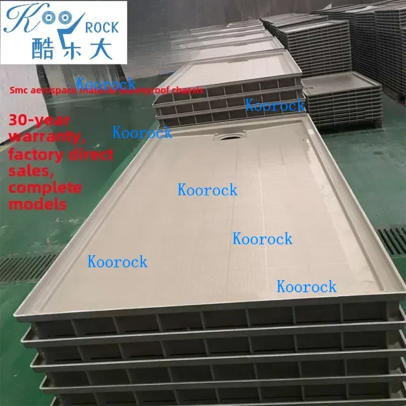 

SMC Waterproof Shower Base Pan - Raised Anti-Slip Bathroom/Shower Room Flooring with Durable Integrated Bath Enclosure Baseplate