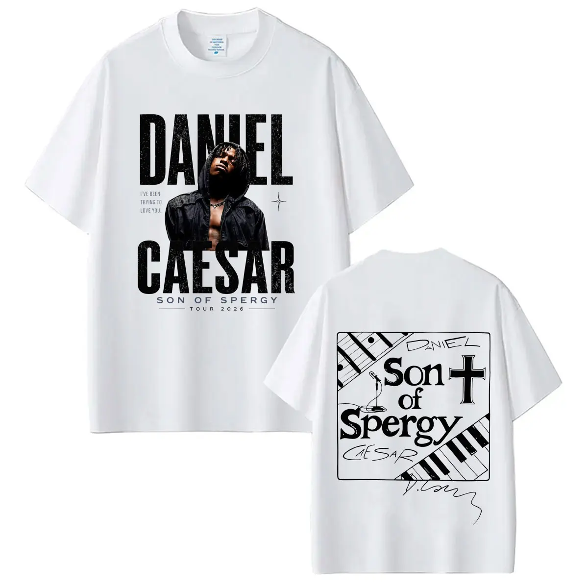 Daniel Caesar Son of Spergy Tour 2026 Graphic T Shirts Men's Women Vintage Gothic Clothing T-shirt Hip Hop Cotton Loose T-shirts