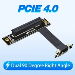 ADT-Link PCI-E 4.0 x8 x1 Extension Cable Gen4.0 PCIe 1X To 8X Network Video GPU Card SSD Expansion Converter Riser Cable Adapter
