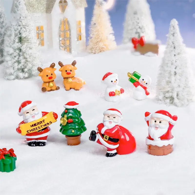 Christmas Desktop Decoration Santa Claus Snowman Miniature Ornament Merry Christmas Decoration For Home New Year Gift for Kids