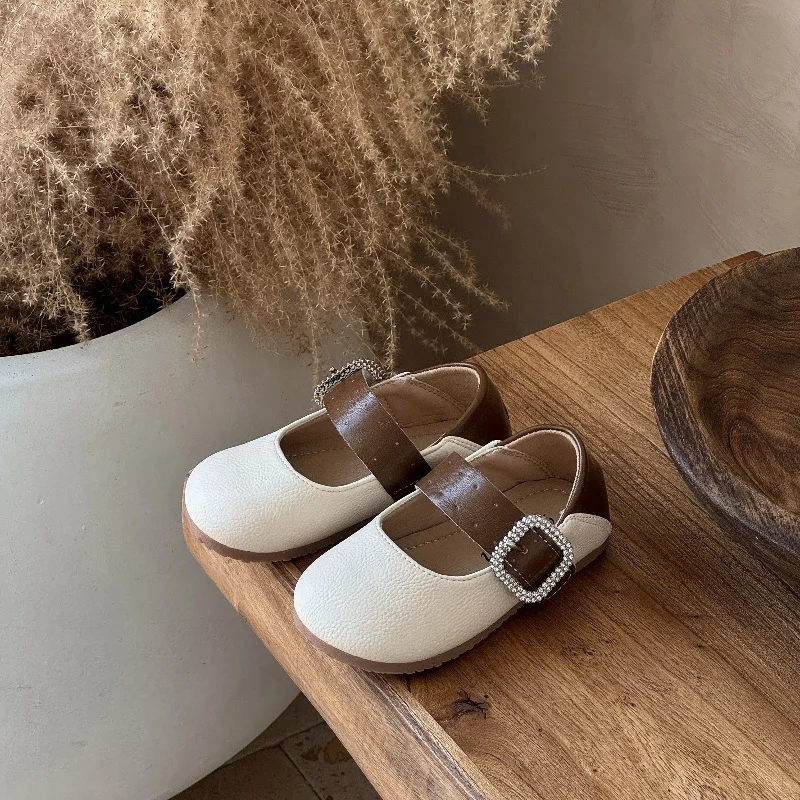 

Baby Girls Leather Shoes Fashion Princess Sweet Toddlers Retro Vintage Kids Flats 2025 Spring Autumn Classic Casual Shoes 23-32
