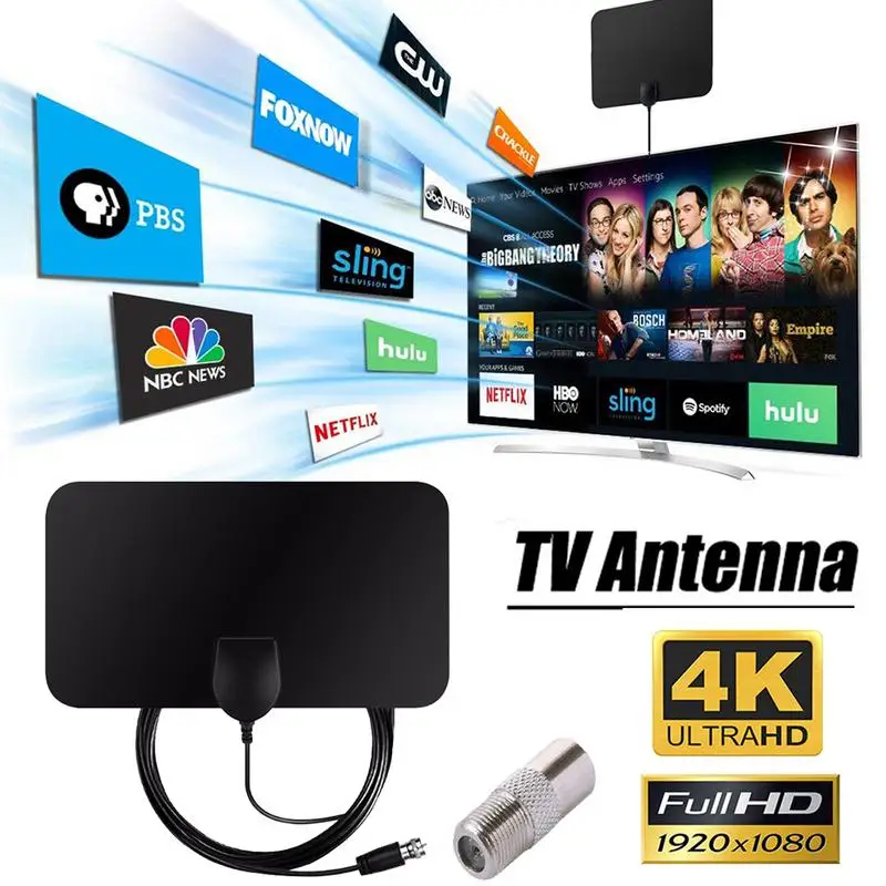 

Newest TV Aerial Indoor Amplified Digital HDTV Antenna 980 Miles Range With 4K HD1080P DVB-T Freeview TV For Life Local Channels