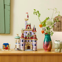 MINISO Disney 2025 43263 Beauty and The Beast Castle Assemble Brick-built Model Home Decor Figurines for Adults Gifts for Girls
