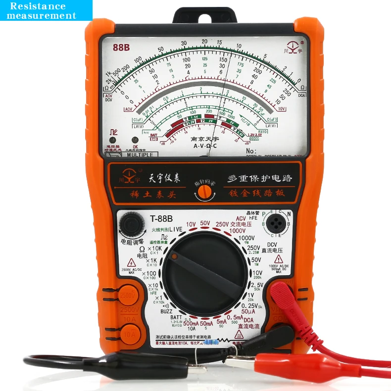 NJTY 88B Analoges Multimeter, mechanisch, hochpräziser Summer, Überlastschutz, universeller Tisch, interner Magnet – Detail 16