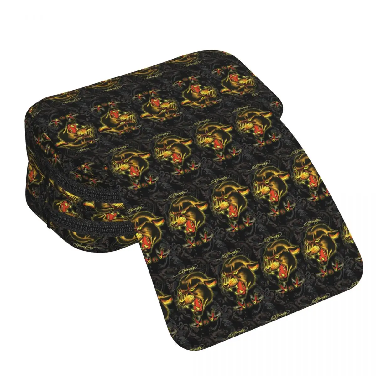 Ed-hardy Tattoo Tiger Skull Pencil Case for Students Gifts Pen Box Pencil Bag Stationery Supplies Pen Holder Bag