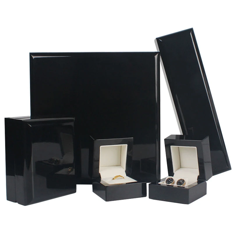 Jewelry Box Display Case Wood Ring Earing Holder Packaging Case Gift Marriage Ring Box Jewelry Storage Organizer Case