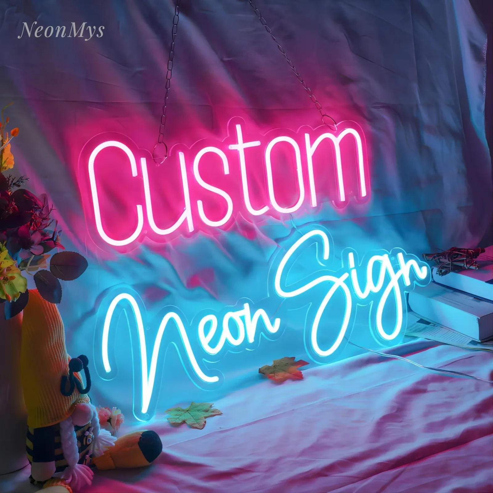 Imagem -02 - Sinais de Iluminação de Sinal de Néon Personalizado Feriado Dia das Bruxas Sinal de Néon Sala de Jogos Lâmpada de Letras de Néon Quarto Garagem Coração Decoração