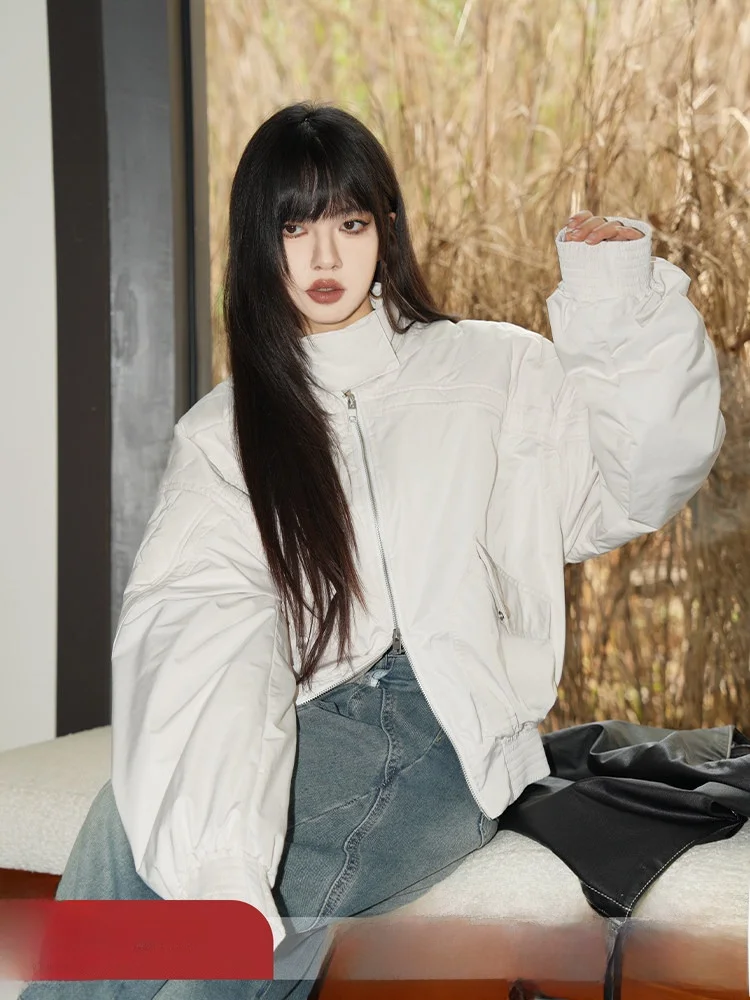 

Куртка-бомбер женская демисезонная на молнии, с воротником-стойкой, утепленная хлопком, больших размеров, для осени и зимы...