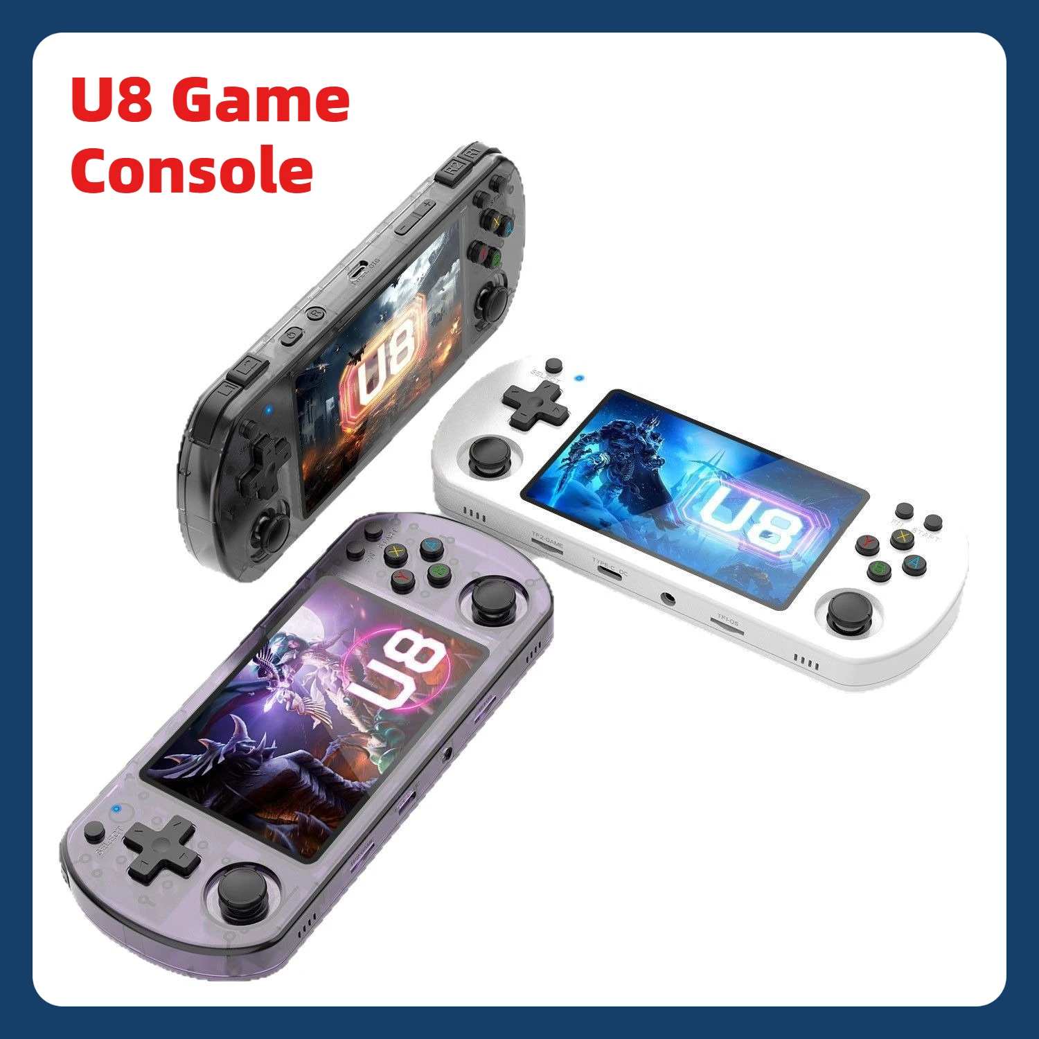 

U8 Retro Handheld Game Console Linux System 4.0 Inch IPS Screen Portable Game Console 64GB 15000+ Classic Games