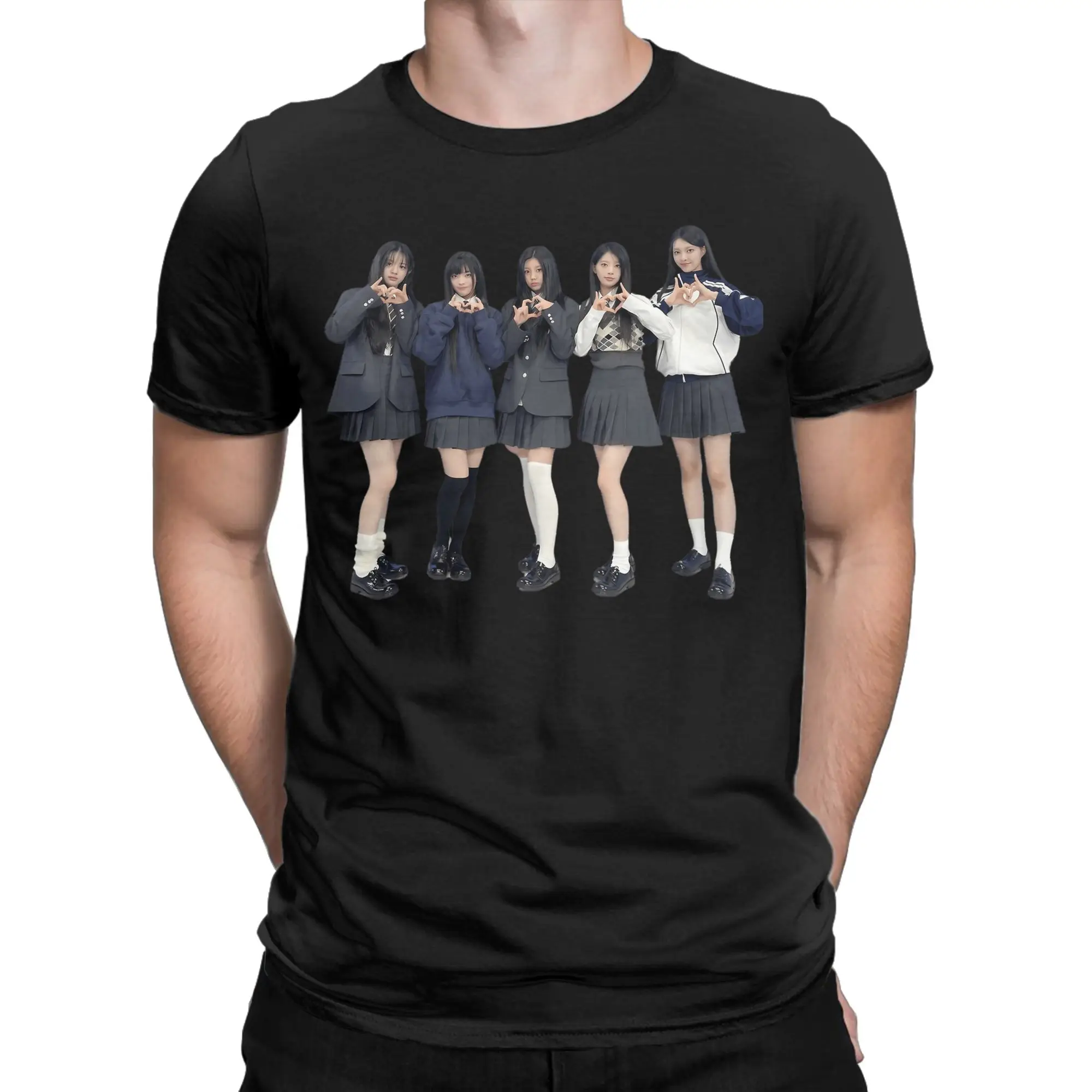 ILLIT South Korea Girls' Group T-Shirt for Men  Funny Cotton Tee Shirt Crew Neck Short Sleeve T Shirts Plus Size Tops