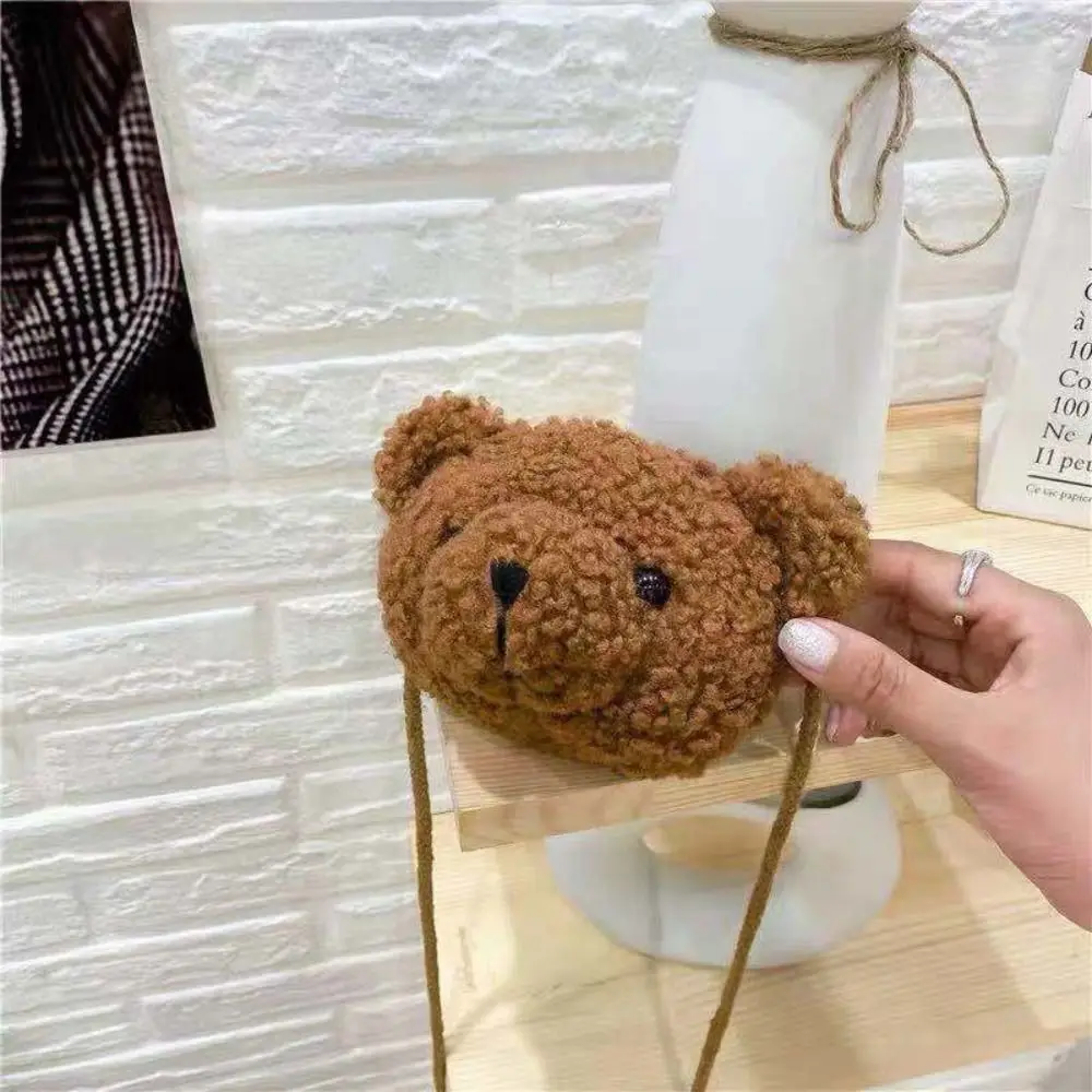 Urso dos desenhos animados animais bolsa de pelúcia boneca sacos de pelúcia bolsas diagonal bolsa feminina sorriso urso saco de pelúcia urso de pelúcia bolsa de ombro